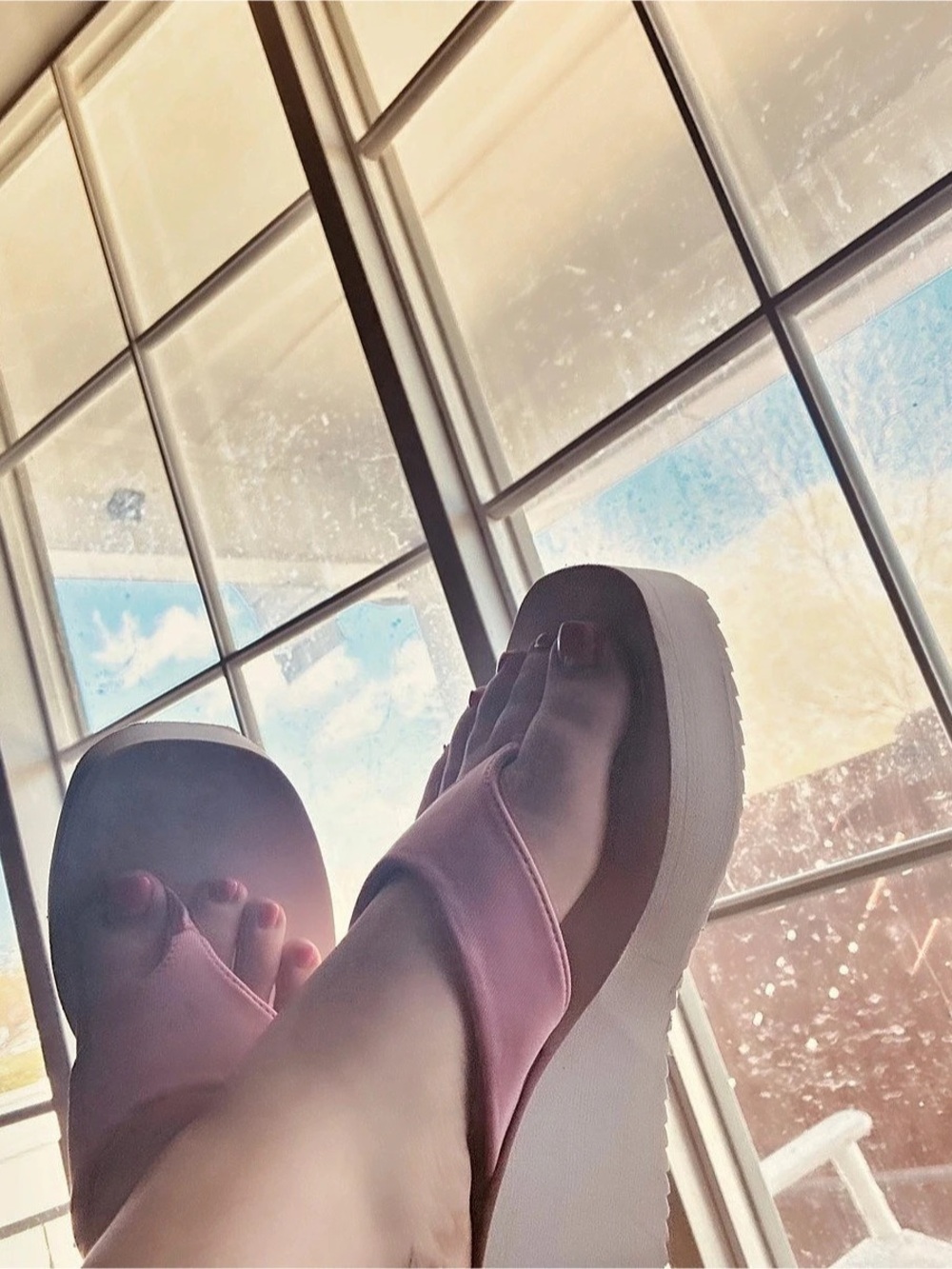 Pink Platform Sandals Like New